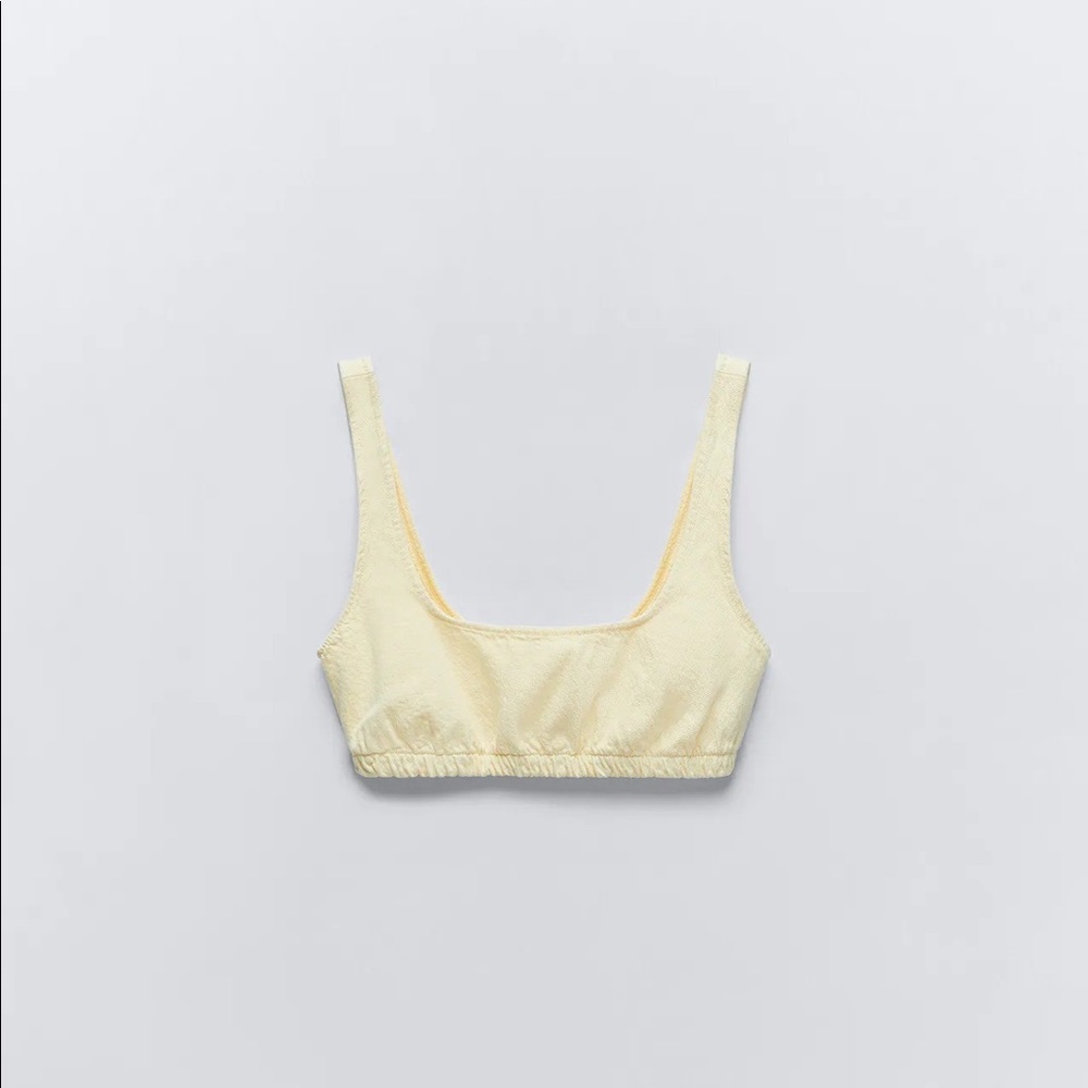 Zara Crop top light yellow - Size Small